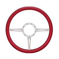 SW-10-BK Steering Wheel [Black Wrap, Machined Finish]