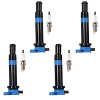 High-Performance Ignition Coil and Spark Plug Kit for 2006-2011 Hyundai Accent, 2006-2011 Kia Rio/Rio5