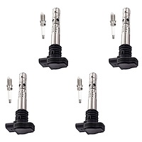 OE Replacement Ignition Coil and Spark Plug Kit, 2000-2006 Audi A4 Quattro 1.8L I4