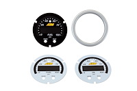 X-Series Oil/Fuel Pressure Gauge Accessory Kit Includes Silver Bezel And Black Fuel Faceplate, White Oil And Fuel Faceplates.