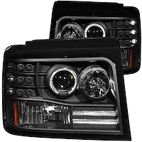 111184 Black Housing Headlights 1992-1996 Ford Bronco/F-Series Pickup