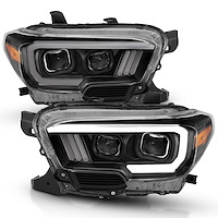 111379 Black Housing Headlights 2016-2017 Toyota Tacoma