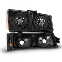 111452 Black Housing Headlights 2003-2006 Chevy Silverado 1500