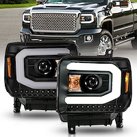 111513 Projector Headlight Set w/Halo Fits Select GMC Sierra 1500, GMC Sierra 2500 HD, GMC Sierra 3500 HD, GMC Sierra