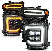 111619X Full LED Z-Series Projector Headlights for 2020-2024 Chevy Silverado 2500, 3500 HD Trucks