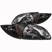 121019 Black Housing Headlights 2000-2002 Chevy Cavalier