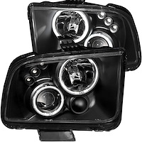 121166 Black Housing Headlights 2005-2009 Ford Mustang