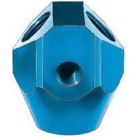 3/8in. Pipe x 3/8in. Pipe x 1/8in. Pipe x 1/2in. Pipe Aluminum Blue Anodized - Fuel Block