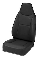 39436-15 TrailMax II Front Seat for 1976-2006 CJ/Wrangler [Fixed High Back, Black Denim Vinyl]