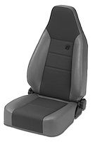 Trailmax II Sport Seat, Charcoal, Front, High-Back, Vinyl w/Center Fabric Insert, Bucket, Driver Or Pass Side