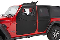 Fabric Door Set, Black Twill, 2 pc., Rear, Fits Factory Soft Top/All Bestop Soft Tops w/Factory Door Surrounds And Door Strikers