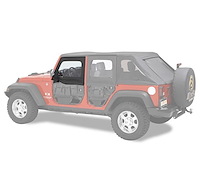 HighRock 4x4 Element Upper Fabric Half Doors, Black Twill, Front, Incl. 2 Upper Door Frames w/Fabric Skins, Fits PN[51796/51810]
