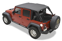 52584-35 Safari Header Bikini Top for 2010-2018 Jeep Wrangler JK Unlimited [Black Diamond]