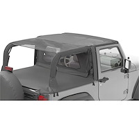 Header Extended Safari Cable Style Bikini Top, Mesh, No Drill Header, Cable Style, Incl. Windshield Channel
