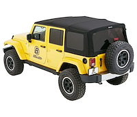 Supertop Squareback Soft Top, Matte Black, No Doors Included, Tinted Side/Rear Windows,