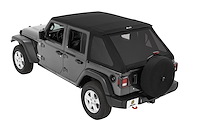 56863-17 Black Twill ALL-NEW Trektop Fits Select Jeep Wrangler JL Unlimited 4-Door [Black Twill, Tinted Side & Rear Windows]