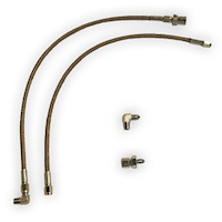Front Stainless Steel Braided Brake Line Kit For 7/16-24 Hardline Fitting