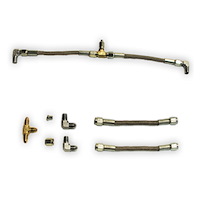 Dual Caliper Rear Brake Hose Kit (4) D.O.T. Approved Stainless Steel Braided Brake Lines