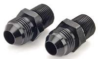 Fuel Pump Fitting Kit Two 3/8" NPT Male Port to -8AN Male (Black)