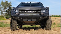 10-14 Ford Raptor HoneyBadger Front Bumper with Winch Mount and 40 RDS LED bar mounts and LED bar mo