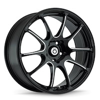 IL77514405 Illusion Cast Wheel [Size: 17" x 7"] Gloss Black/Ball Cut Machine Finish