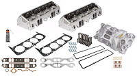 1011 Fully-Assembled 200 cc Enforcer Cylinder Head Kit for Small Block Chevy w/Straight Plugs & Hydraulic Roller Cam