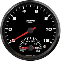 FAE4-DG4-EV 4 in. EV Dual Gauge, w/Warning, Amp -200-1200/Battery Temp 0-50C, AEM