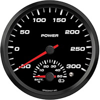 FAE45-DG1-EV 4-1/2 in. EV Dual Gauge, w/Warning, Power -50-300/Battery Temp 0-50C