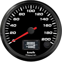 FOR3-S3-EV 3-3/8 in. EV Speedometer Gauge, 200 km/h, Orion