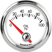 L2-OP6-LEG 2-1/16 in. Oil Pressure Gauge, 0-100 psi, 90 Degree Sweep
