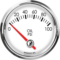 L25-OP6-LEG 2-5/8 in. Oil Pressure Gauge, 0-100 psi, 90 Degree Sweep