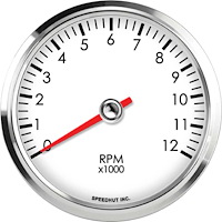 L3-TC5-LEG 3-3/8 in. Tachometer, 12K RPM