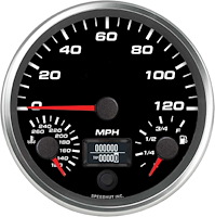 L45-TG004-REV 4-1/2 in. Triple 120 mph Speedo/Fuel Level/WT Temp