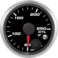 R2-CT2-REV 2-1/16 in. Cylinder Head Temp Gauge, 50-250C, w/Warning