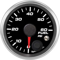 R2-FP3-REV 2-1/16 in. Fuel Pressure Gauge, 0-60 psi, w/Warning