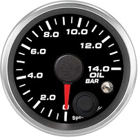 R2-OP5-REV 2-1/16 in. Oil Pressure Gauge, 0-14.0 bar, w/Warning