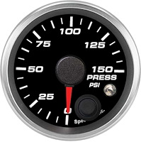 R2-P1-REV 2-1/16 in. Pressure Gauge, 0-150 psi, w/Warning
