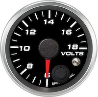 R2-V1-REV 2-1/16 in. Volt Gauge, 6-18V, w/Warning