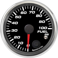 R25-FP4-REV 2-5/8 in. Fuel Pressure Gauge, 0-100 psi, w/Warning