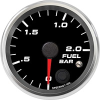 R25-FP6-REV 2-5/8 in. Fuel Pressure Gauge, 0-2.0 bar, w/Warning