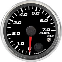 R25-FP7-REV 2-5/8 in. Fuel Pressure Gauge, 0-7.0 bar, w/Warning