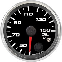R25-OT3-REV 2-5/8 in. Oil Temp Gauge, 40-150C, w/Warning