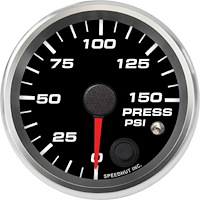 R25-P1-REV 2-5/8 in. Pressure Gauge, 0-150 psi, w/Warning