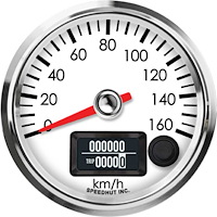 R25-S20-LEG 2-5/8 in. GPS Speedometer, 160 km/h