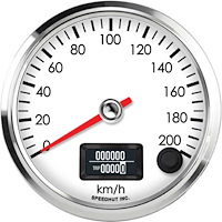 R3-S2-LEG 3-3/8 in. GPS Speedometer, 200 km/h Metric