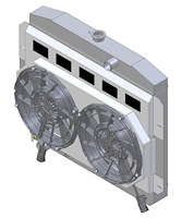 1-98508-212BL High-Performance Radiator & Brushless Fan Kit, 1961-1964 Ford Truck, Auto Trans, 2.75 in. Core, W/Shroud