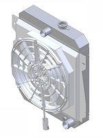 1-10514-218BL300 High-Performance Radiator & Brushless Fan Kit, 1946-1948 Chevy Street Rod (6 Cyl Core Support), Auto Trans
