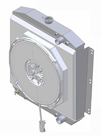 1-40004-208LSBL300 High-Performance GM LS Swap Radiator & Brushless Fan Kit, 1952-1953 Mercury, Manual Trans, W/Shroud