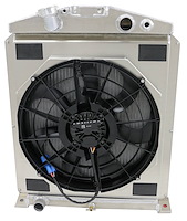 1-98480-218BL300 High-Performance Radiator/Brushless Fan Kit, 1938-1939 Ford Trucks, Ford V8, Auto Trans, 2.25 in. Core