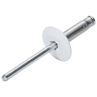 ALL18061 Lg Hd Rivet 250 Pack White Flange Type Alum Mandrel